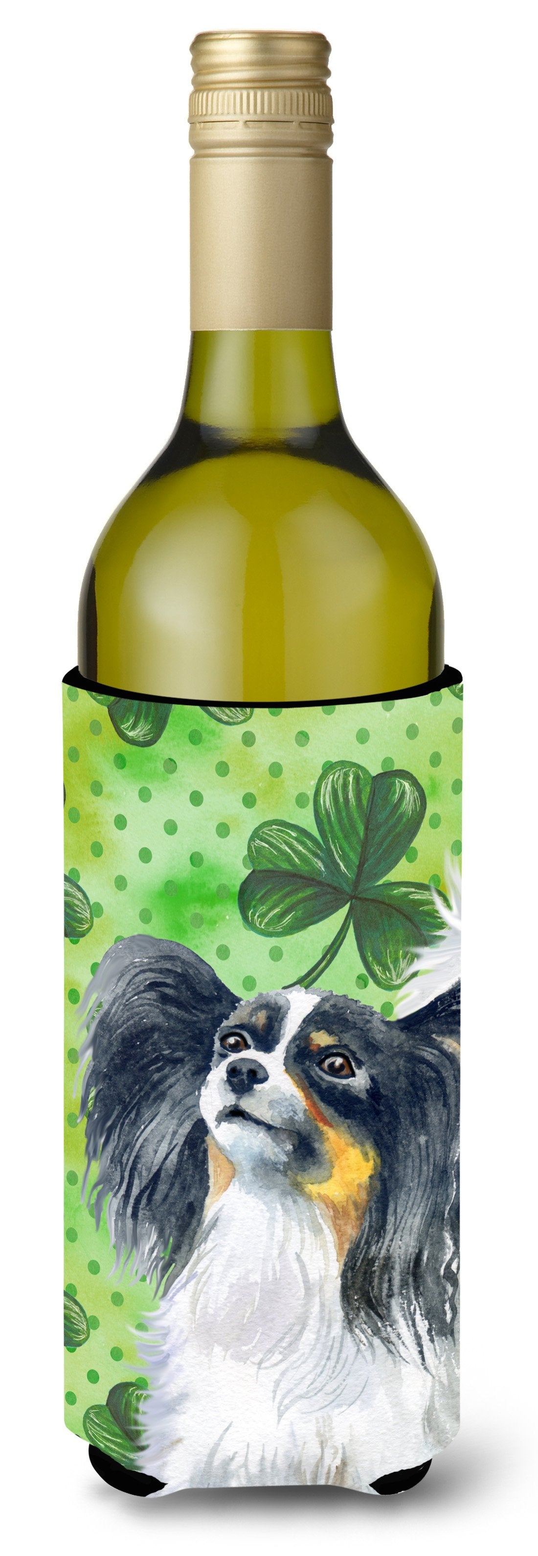 Papillon St Patrick's Wine Bottle Beverge Insulator Hugger BB9831LITERK by Caroline's Treasures