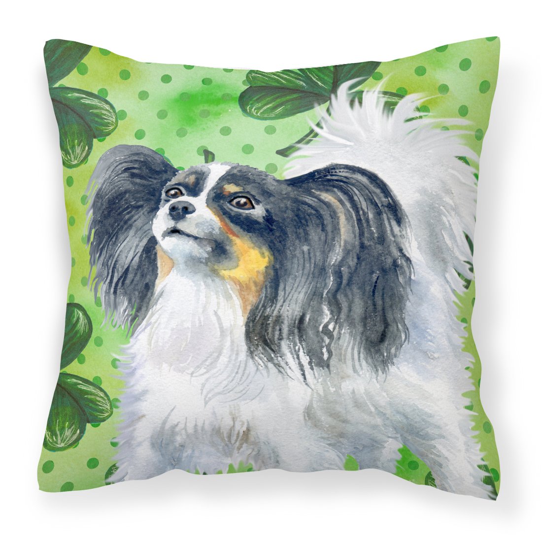 Papillon St Patrick's Fabric Decorative Pillow BB9831PW1818 by Caroline's Treasures