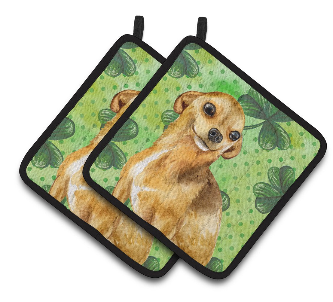 Chihuahua St Patrick's Pair of Pot Holders BB9832PTHD by Caroline's Treasures