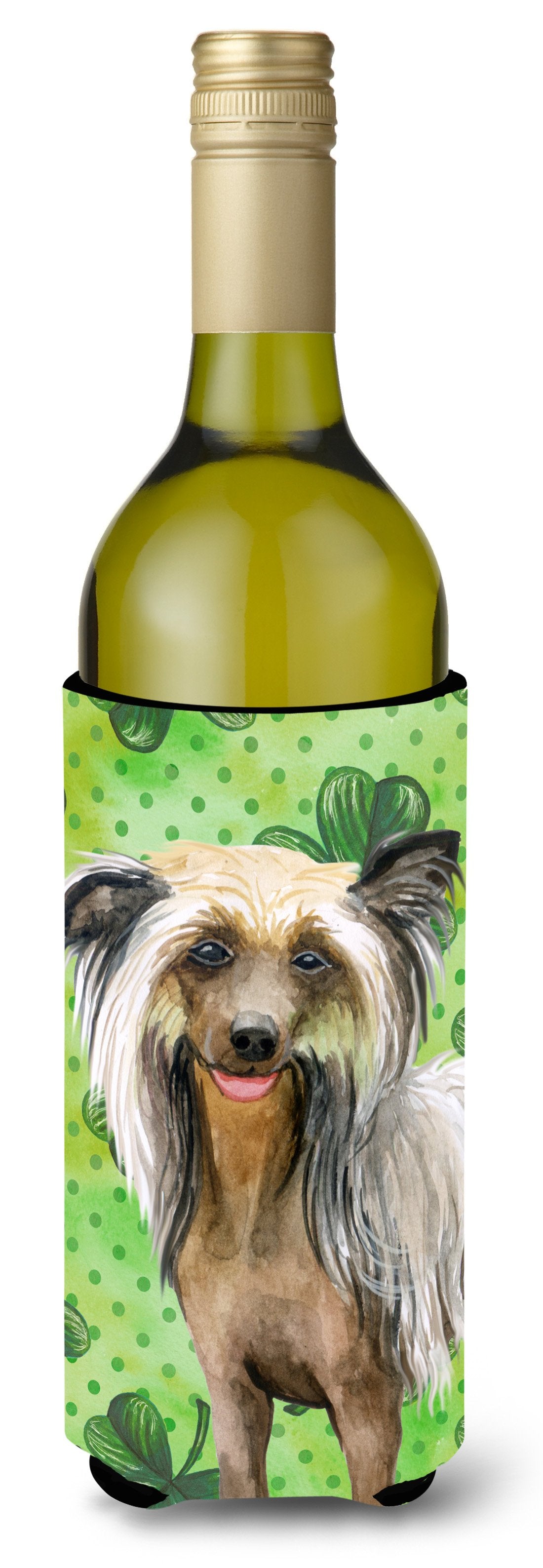 Chinese Crested St Patrick's Wine Bottle Beverge Insulator Hugger BB9833LITERK by Caroline's Treasures