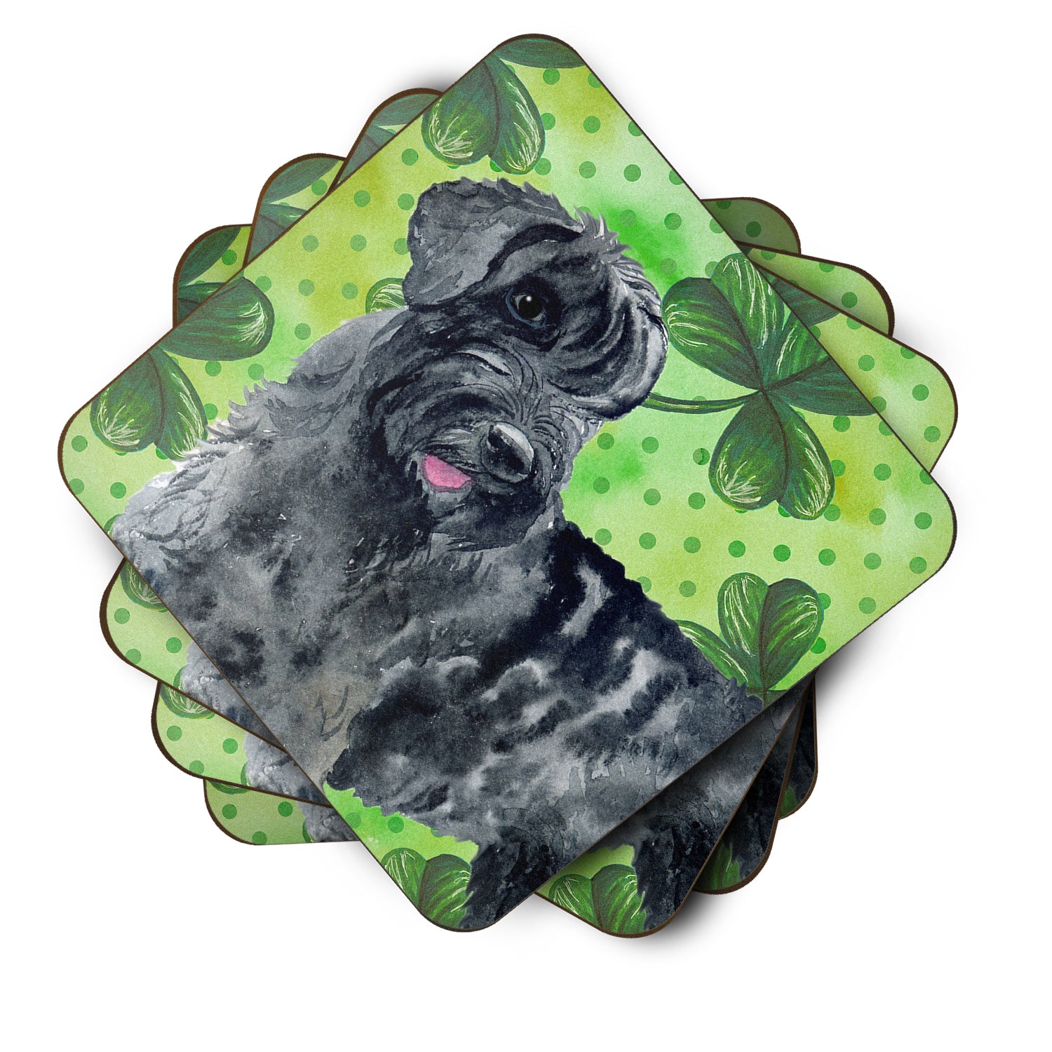 Giant Schnauzer St Patrick's Foam Coaster Set of 4 BB9834FC - the-store.com