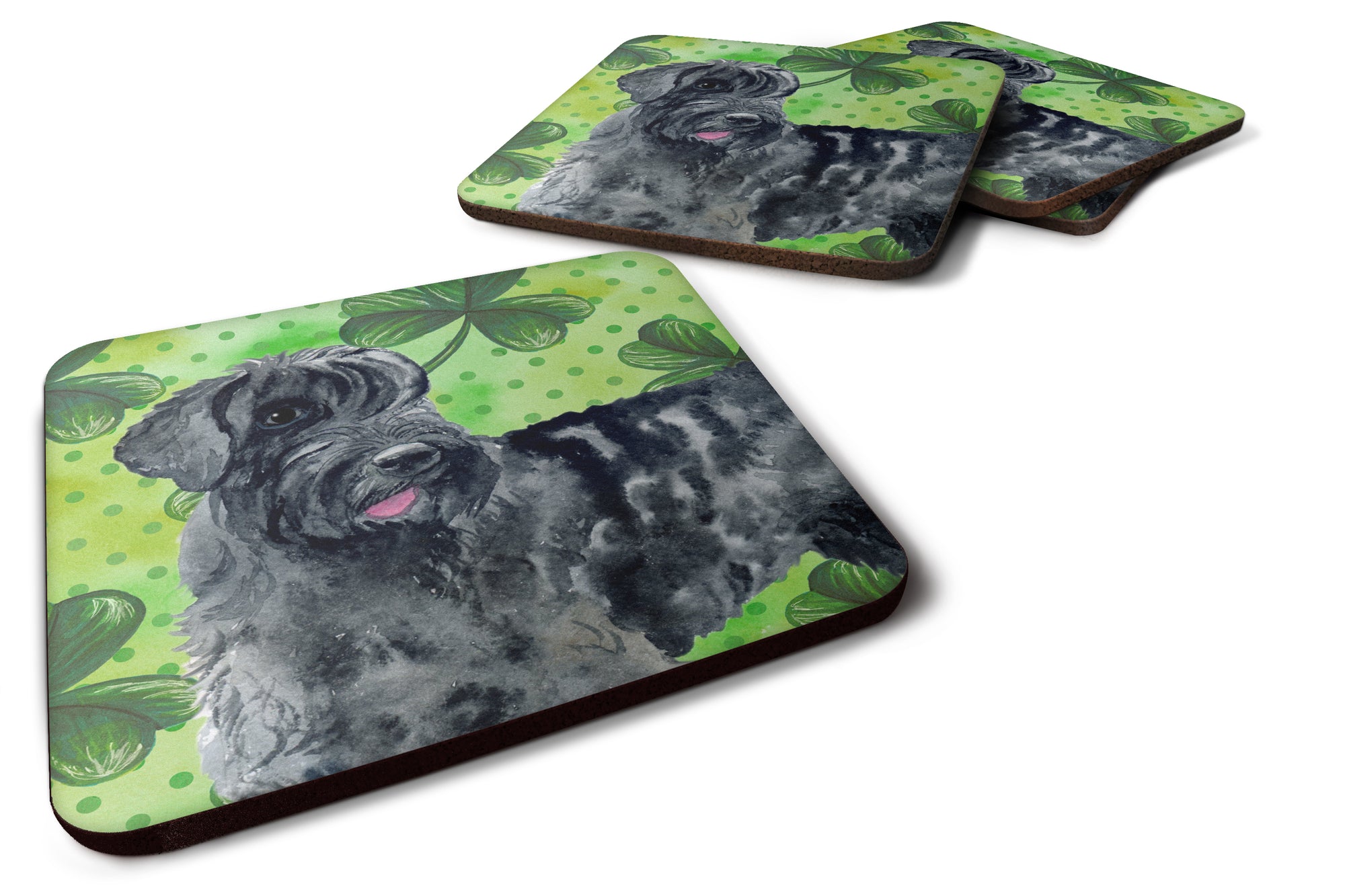 Giant Schnauzer St Patrick's Foam Coaster Set of 4 BB9834FC - the-store.com