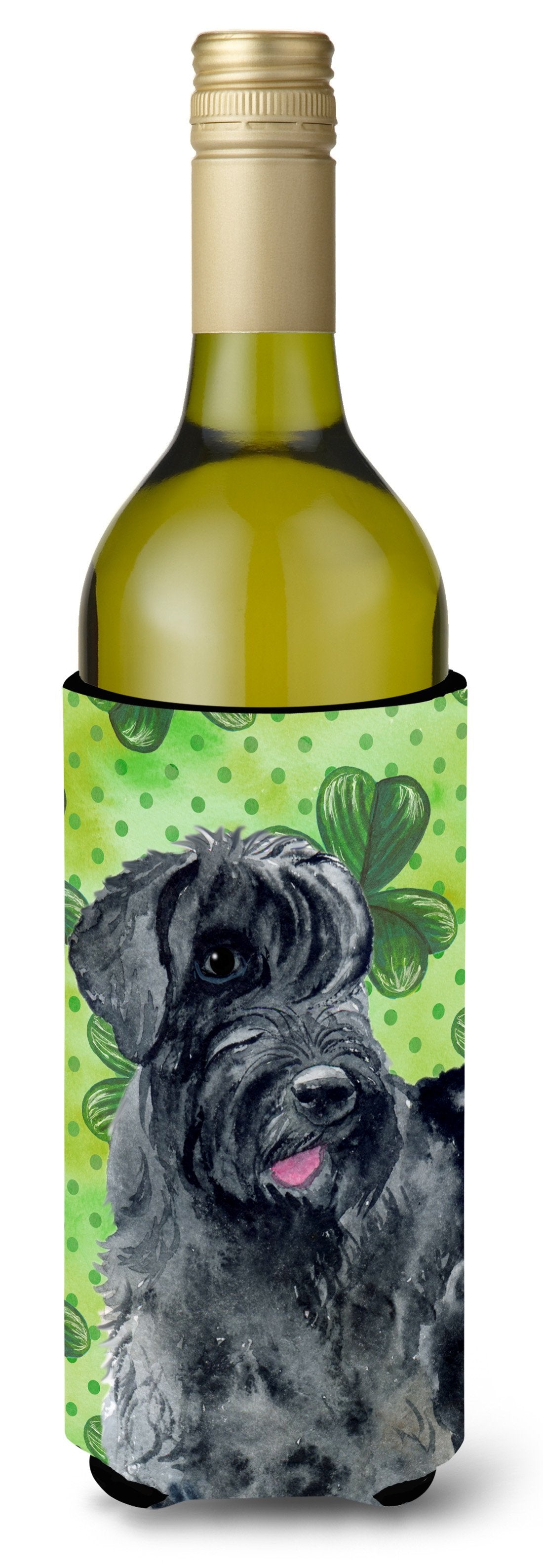 Giant Schnauzer St Patrick&#39;s Wine Bottle Beverge Insulator Hugger BB9834LITERK by Caroline&#39;s Treasures