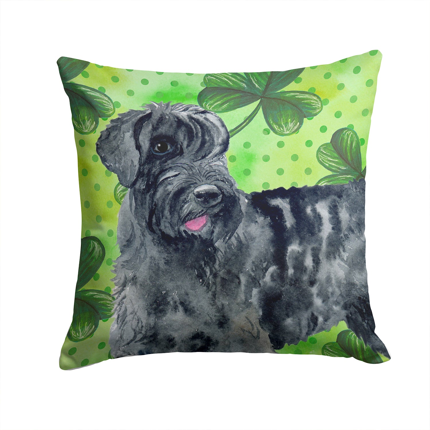 Giant Schnauzer St Patrick's Fabric Decorative Pillow BB9834PW1414 - the-store.com