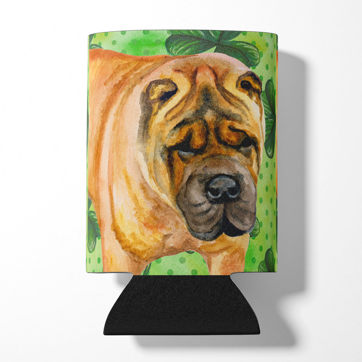 Shar Pei St Patrick&#39;s Can or Bottle Hugger BB9835CC  the-store.com.