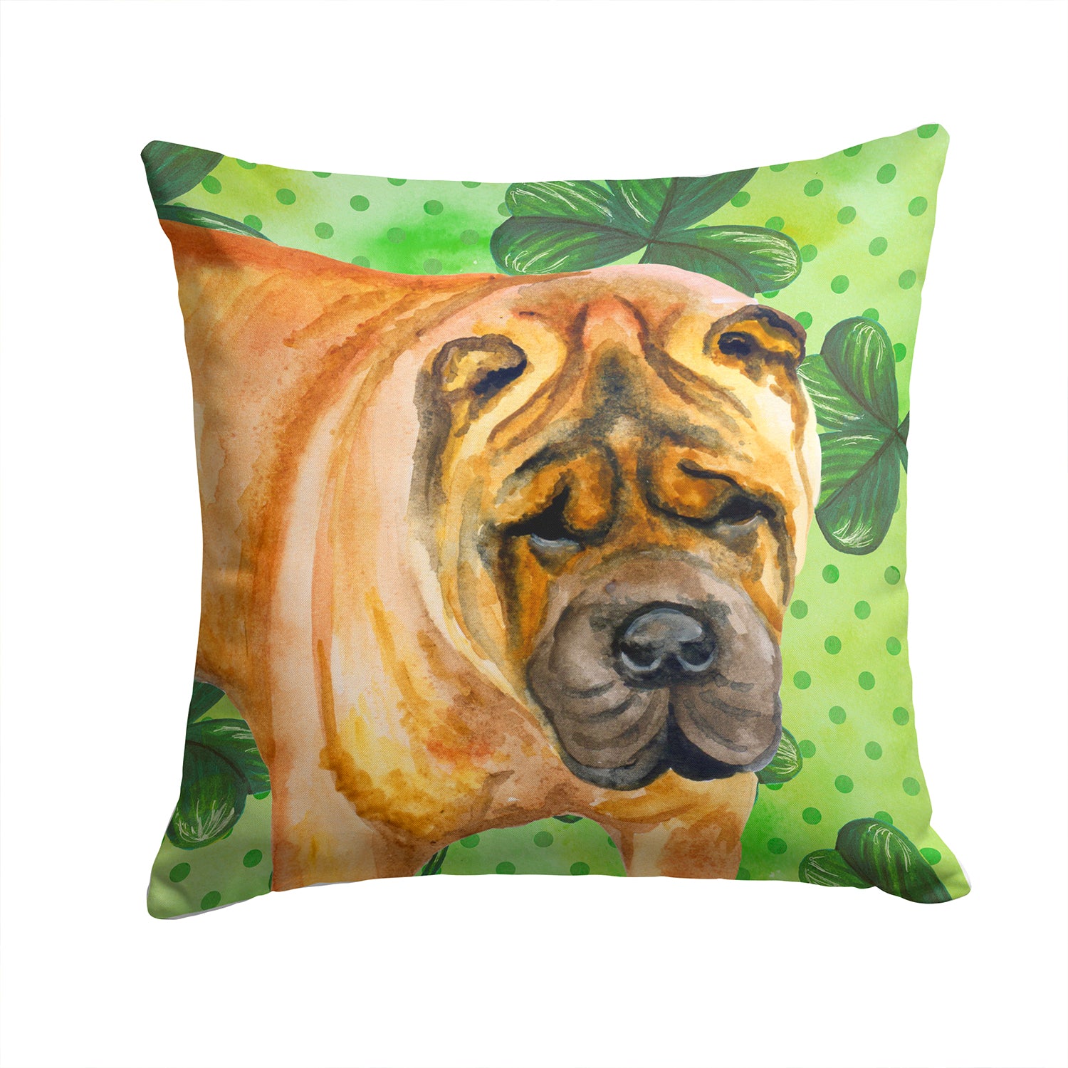 Shar Pei St Patrick's Fabric Decorative Pillow BB9835PW1414 - the-store.com