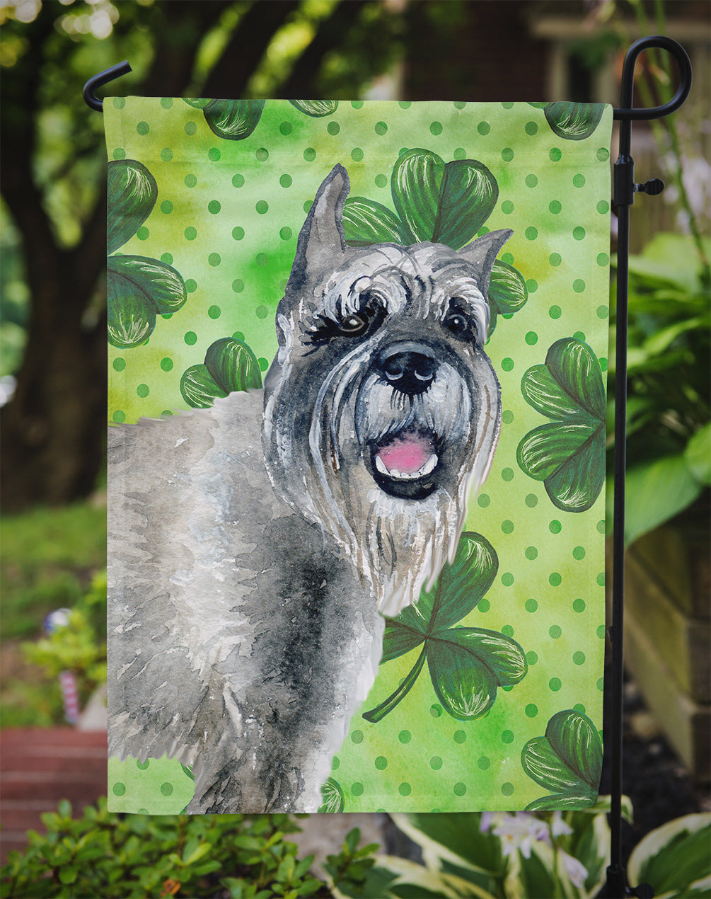 Schnauzer St Patrick's Flag Garden Size BB9836GF  the-store.com.