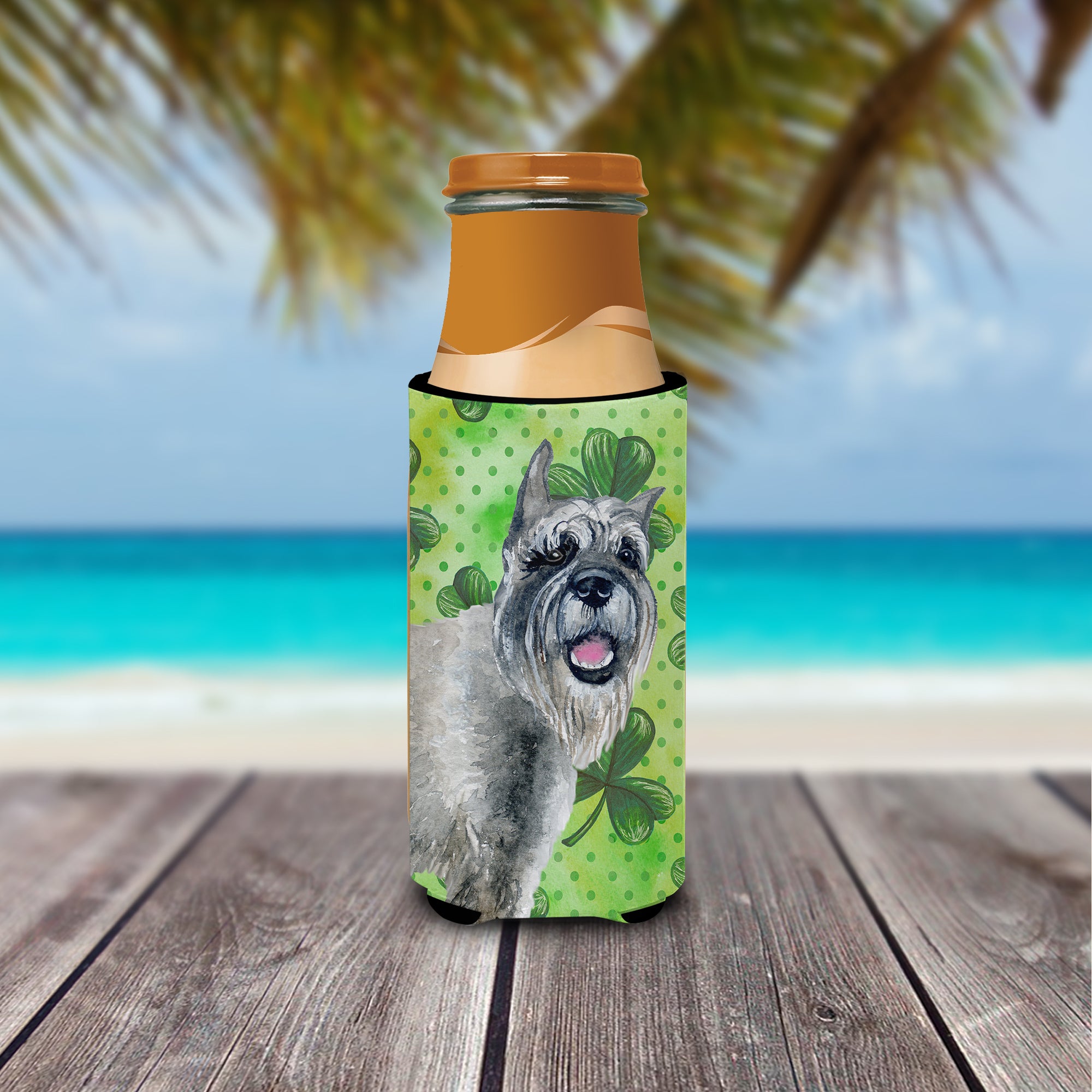 Schnauzer St Patrick's  Ultra Hugger for slim cans BB9836MUK  the-store.com.