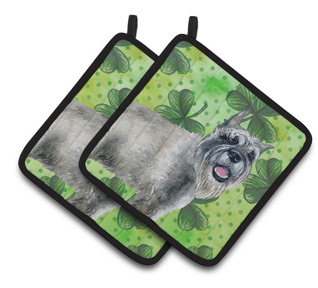 Schnauzer St Patrick's Pair of Pot Holders BB9836PTHD by Caroline's Treasures