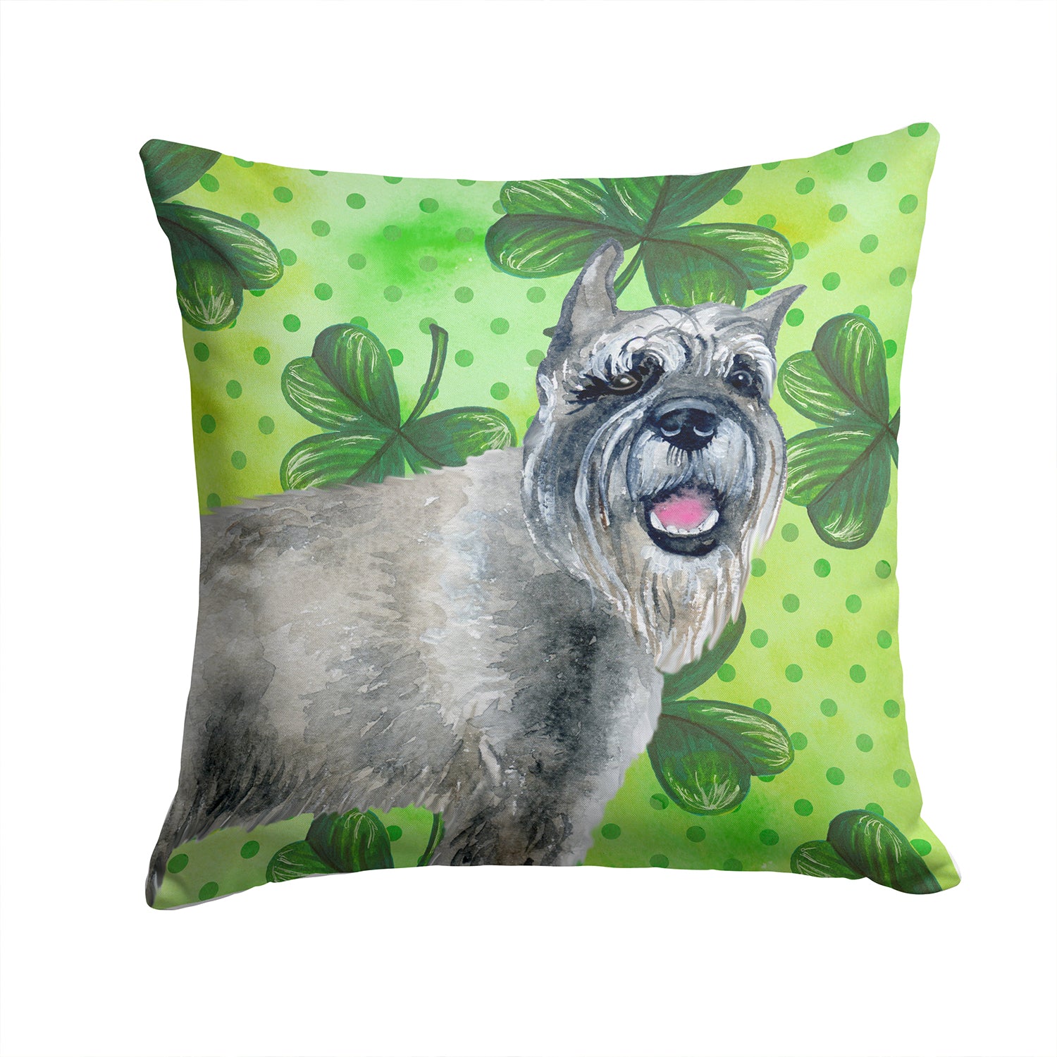 Schnauzer St Patrick's Fabric Decorative Pillow BB9836PW1414 - the-store.com