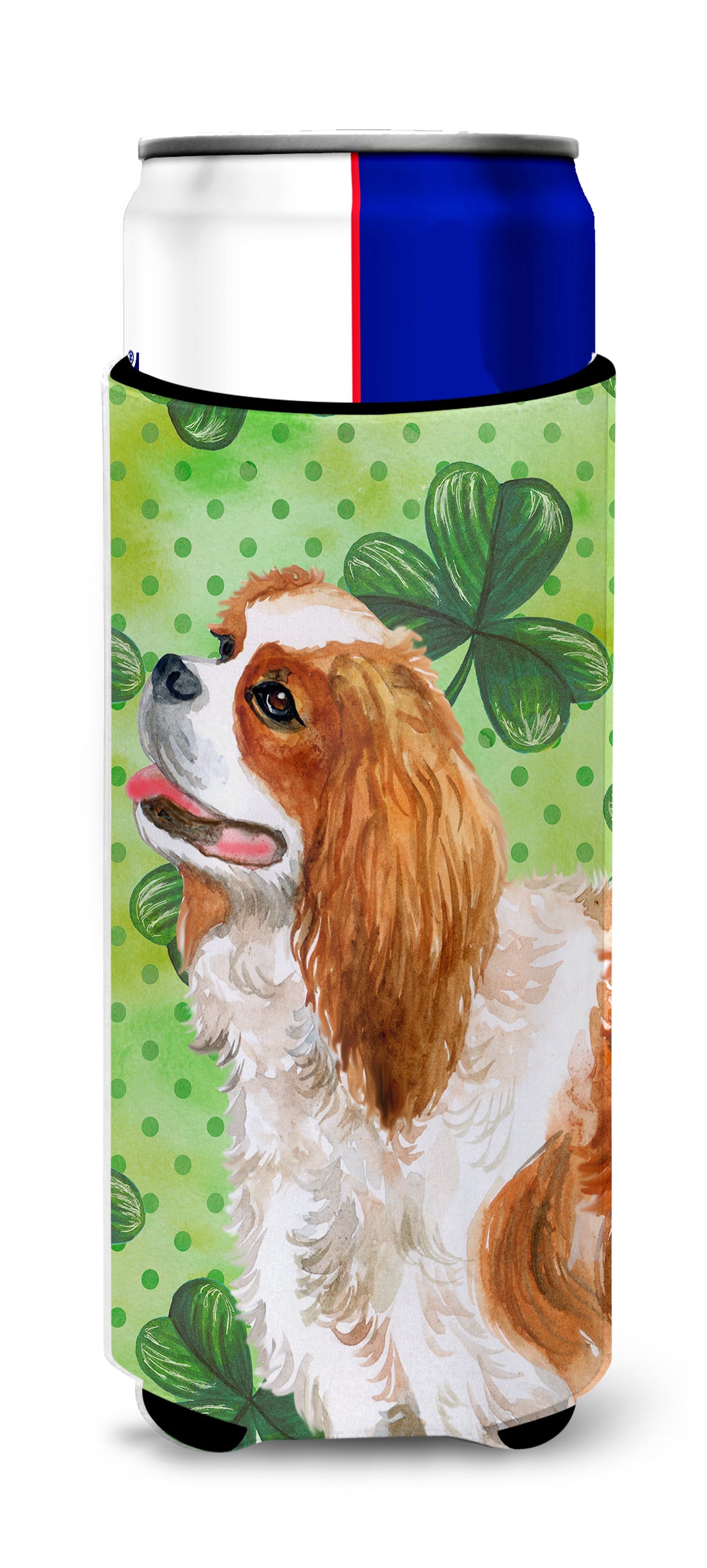 Cavalier Spaniel St Patrick's  Ultra Hugger for slim cans BB9837MUK  the-store.com.