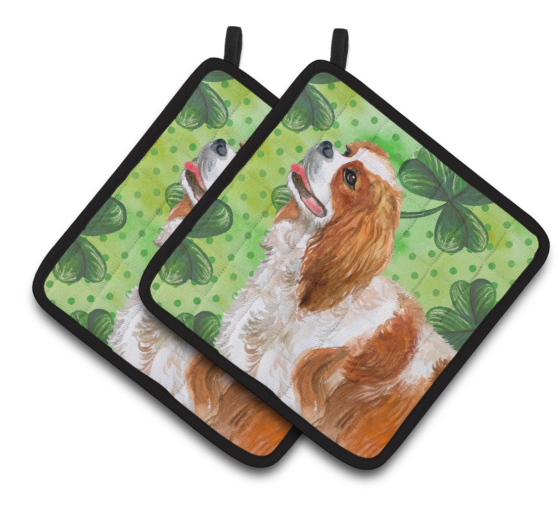 Cavalier Spaniel St Patrick's Pair of Pot Holders BB9837PTHD by Caroline's Treasures