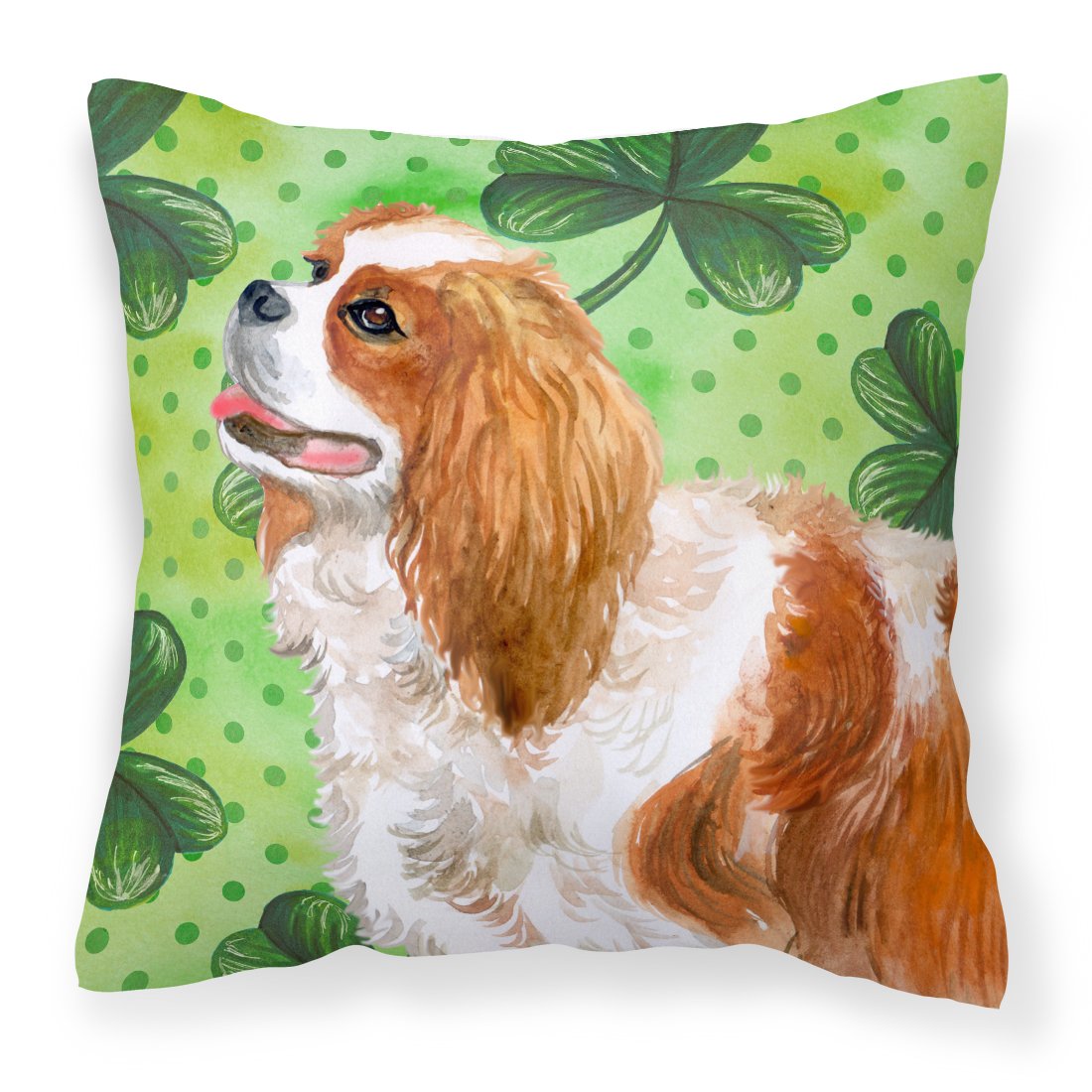 Cavalier Spaniel St Patrick's Fabric Decorative Pillow BB9837PW1818 by Caroline's Treasures