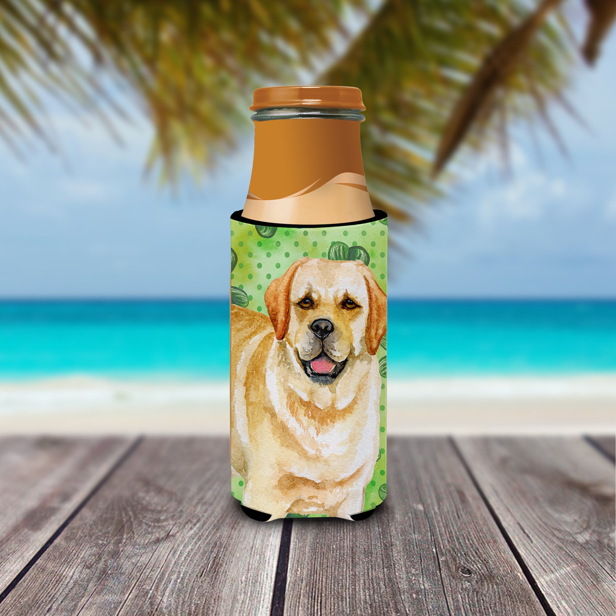 Golden Retriever St Patrick's  Ultra Hugger for slim cans BB9838MUK  the-store.com.