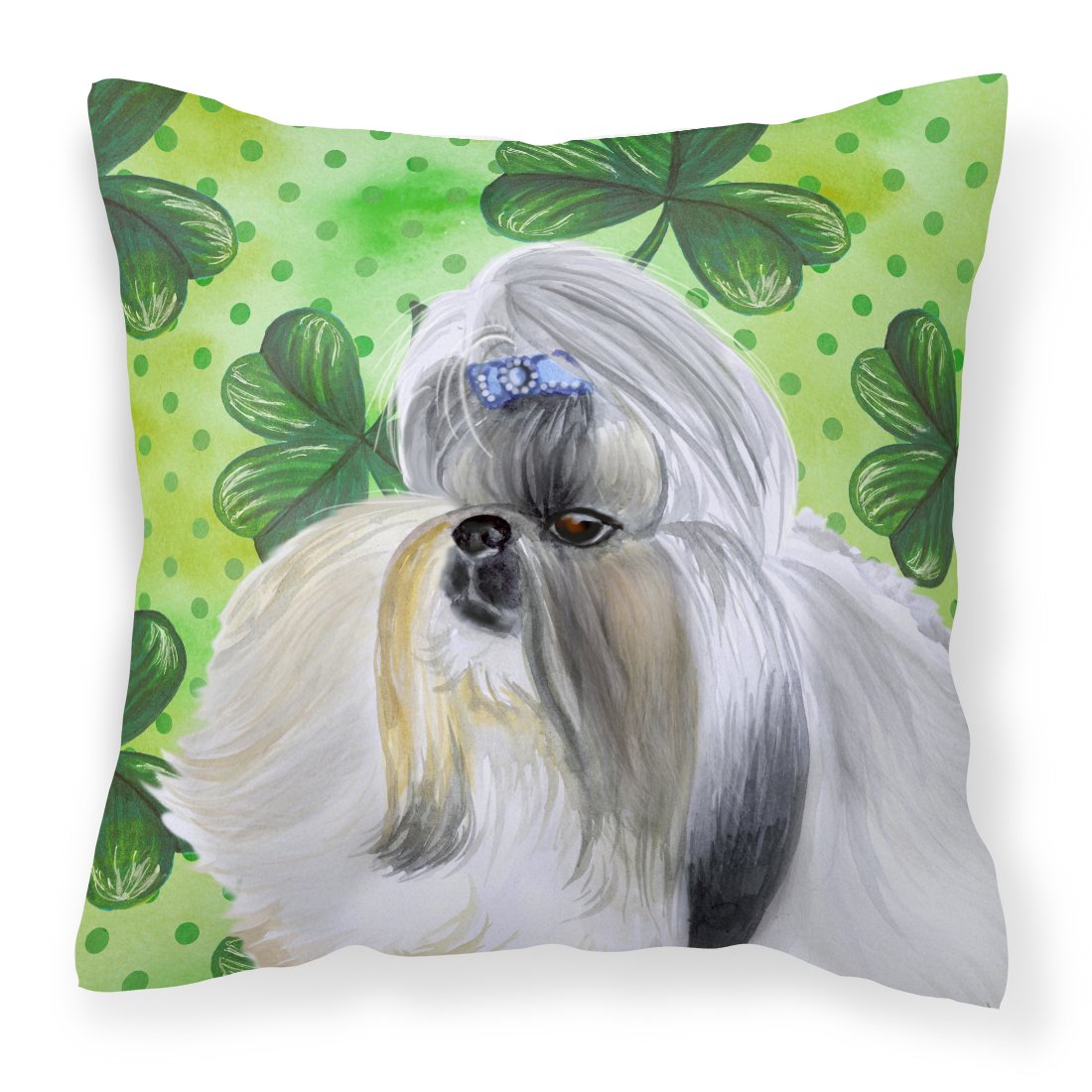 Shih Tzu St Patrick's Fabric Decorative Pillow BB9840PW1818 by Caroline's Treasures