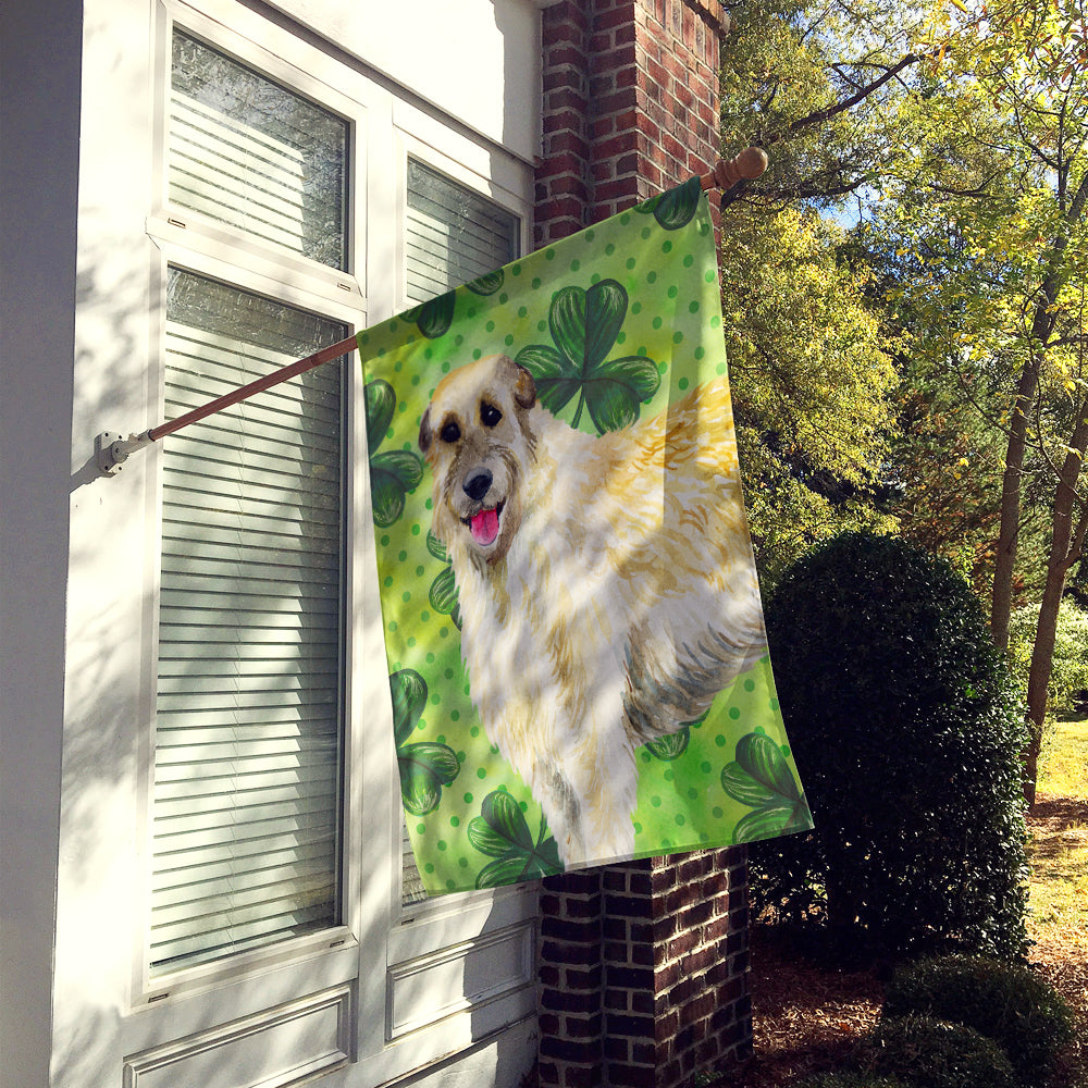 Irish Wolfhound St Patrick's Flag Canvas House Size BB9844CHF  the-store.com.