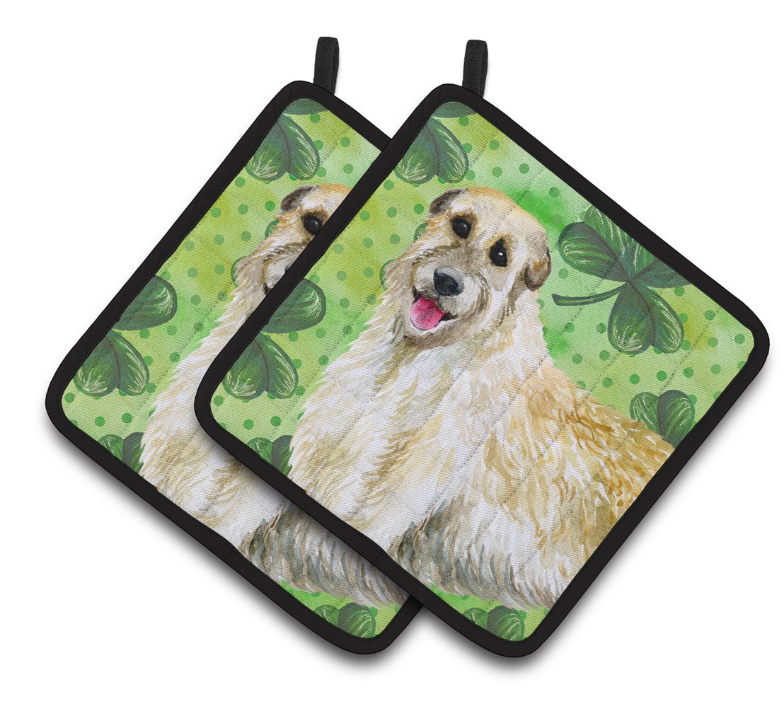 Irish Wolfhound St Patrick's Pair of Pot Holders BB9844PTHD by Caroline's Treasures