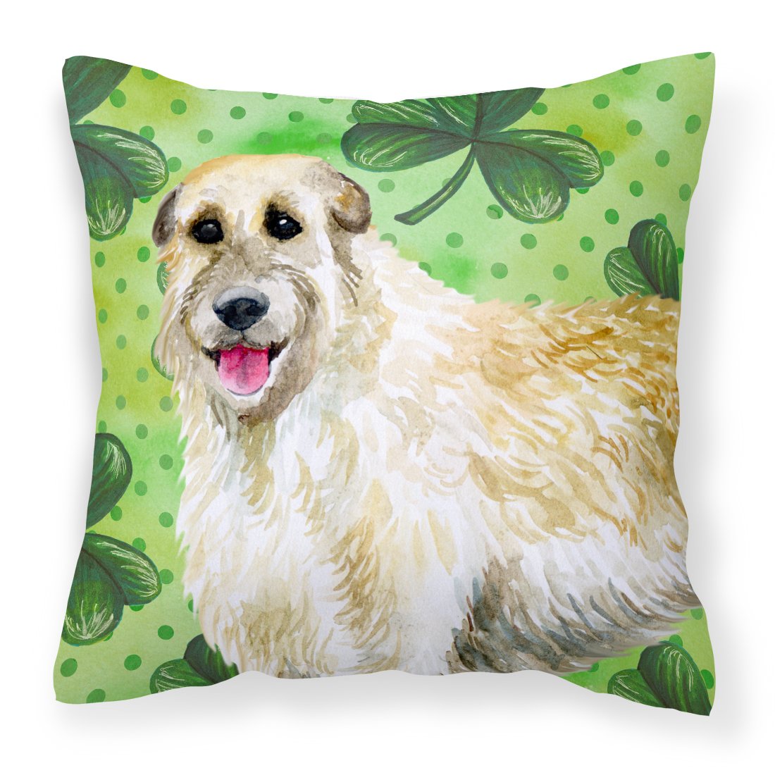 Irish Wolfhound St Patrick's Fabric Decorative Pillow BB9844PW1818 by Caroline's Treasures