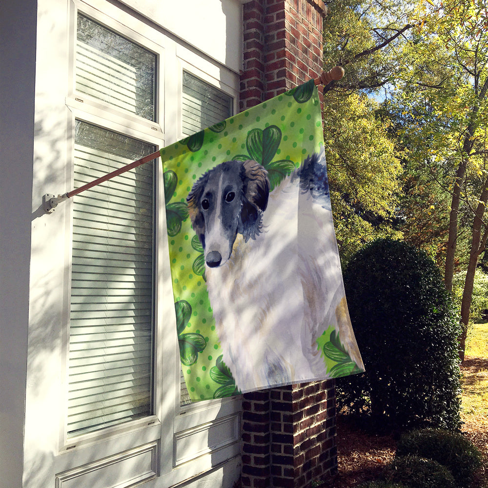 Borzoi St Patrick's Flag Canvas House Size BB9846CHF  the-store.com.