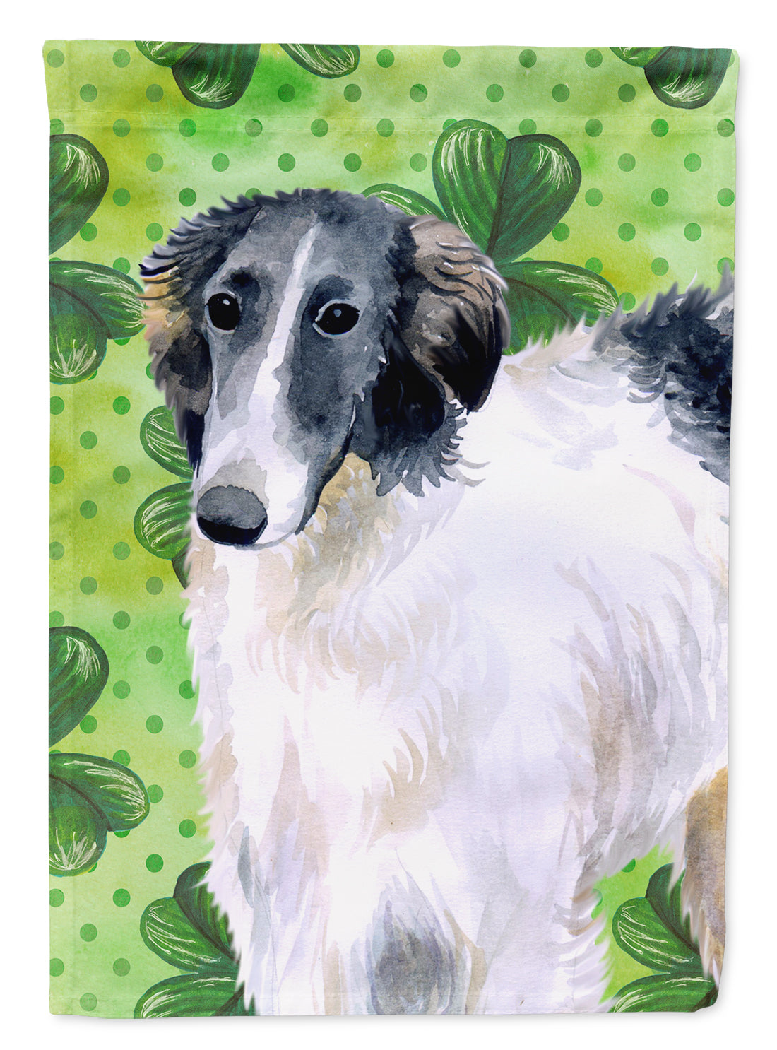 Borzoi St Patrick's Flag Canvas House Size BB9846CHF  the-store.com.