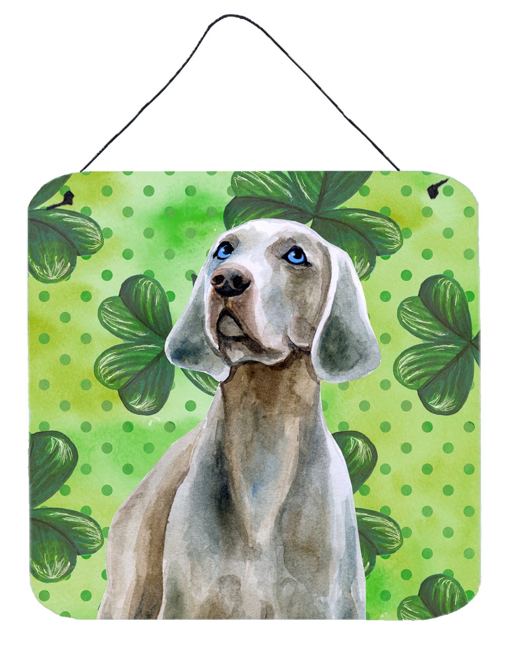 Weimaraner St Patrick&#39;s Wall or Door Hanging Prints BB9848DS66 by Caroline&#39;s Treasures