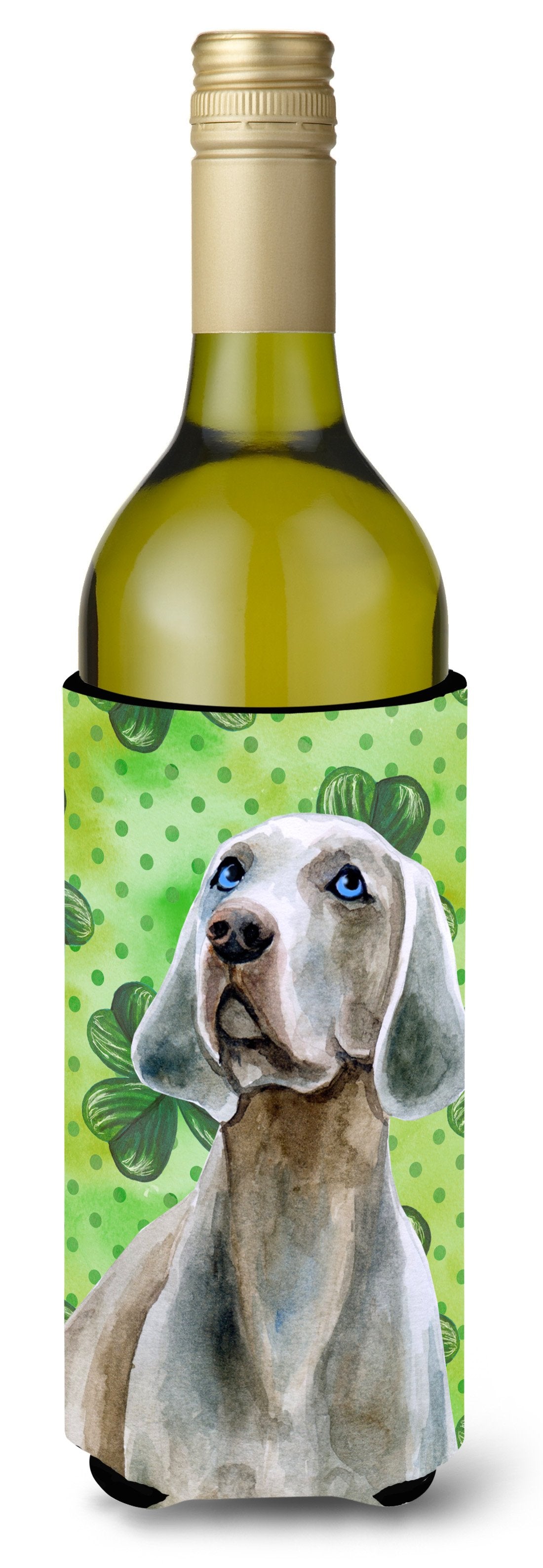 Weimaraner St Patrick&#39;s Wine Bottle Beverge Insulator Hugger BB9848LITERK by Caroline&#39;s Treasures