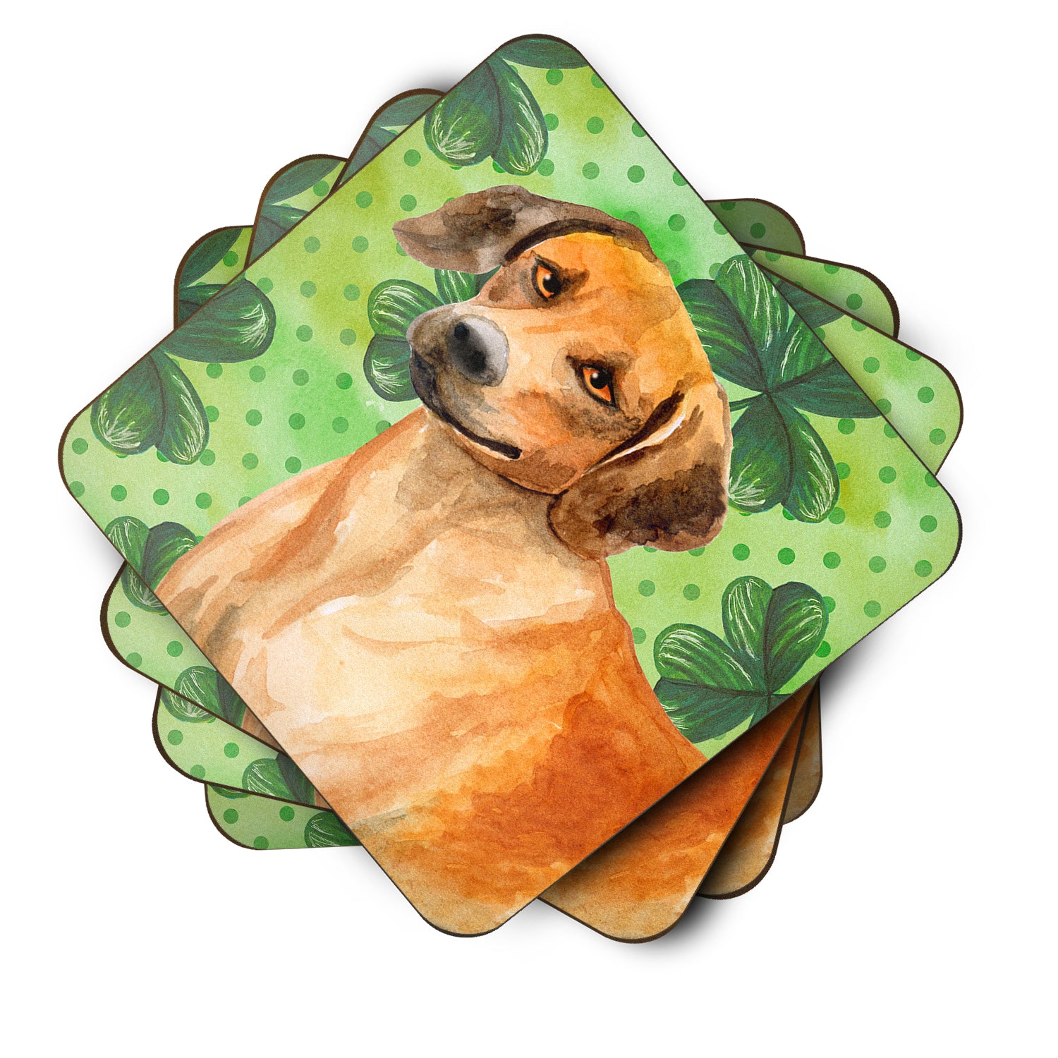 Rhodesian Ridgeback St Patrick's Foam Coaster Set of 4 BB9850FC - the-store.com