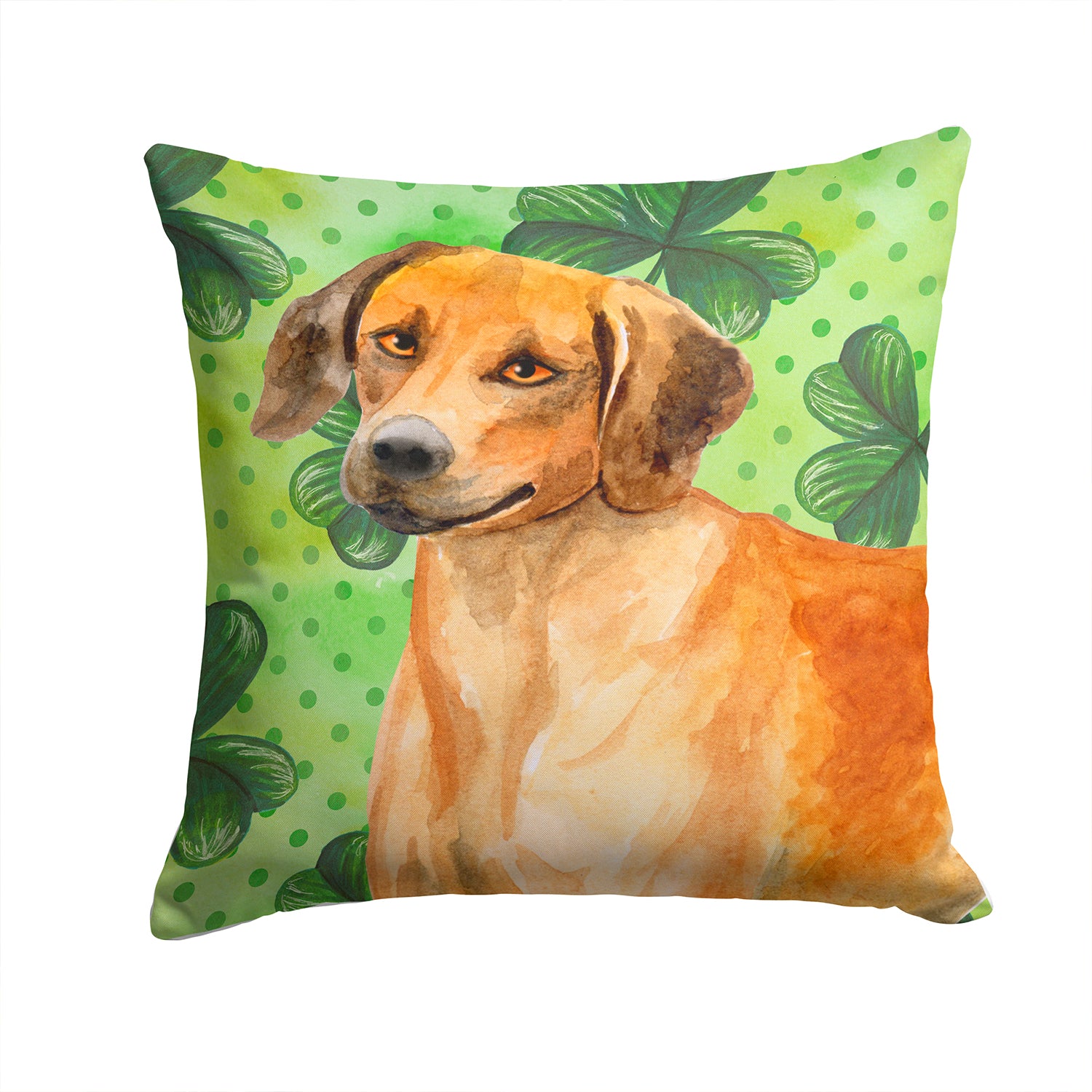 Rhodesian Ridgeback St Patrick's Fabric Decorative Pillow BB9850PW1414 - the-store.com