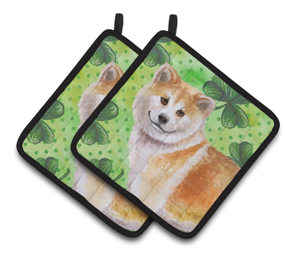 Shiba Inu St Patrick's Pair of Pot Holders BB9852PTHD by Caroline's Treasures