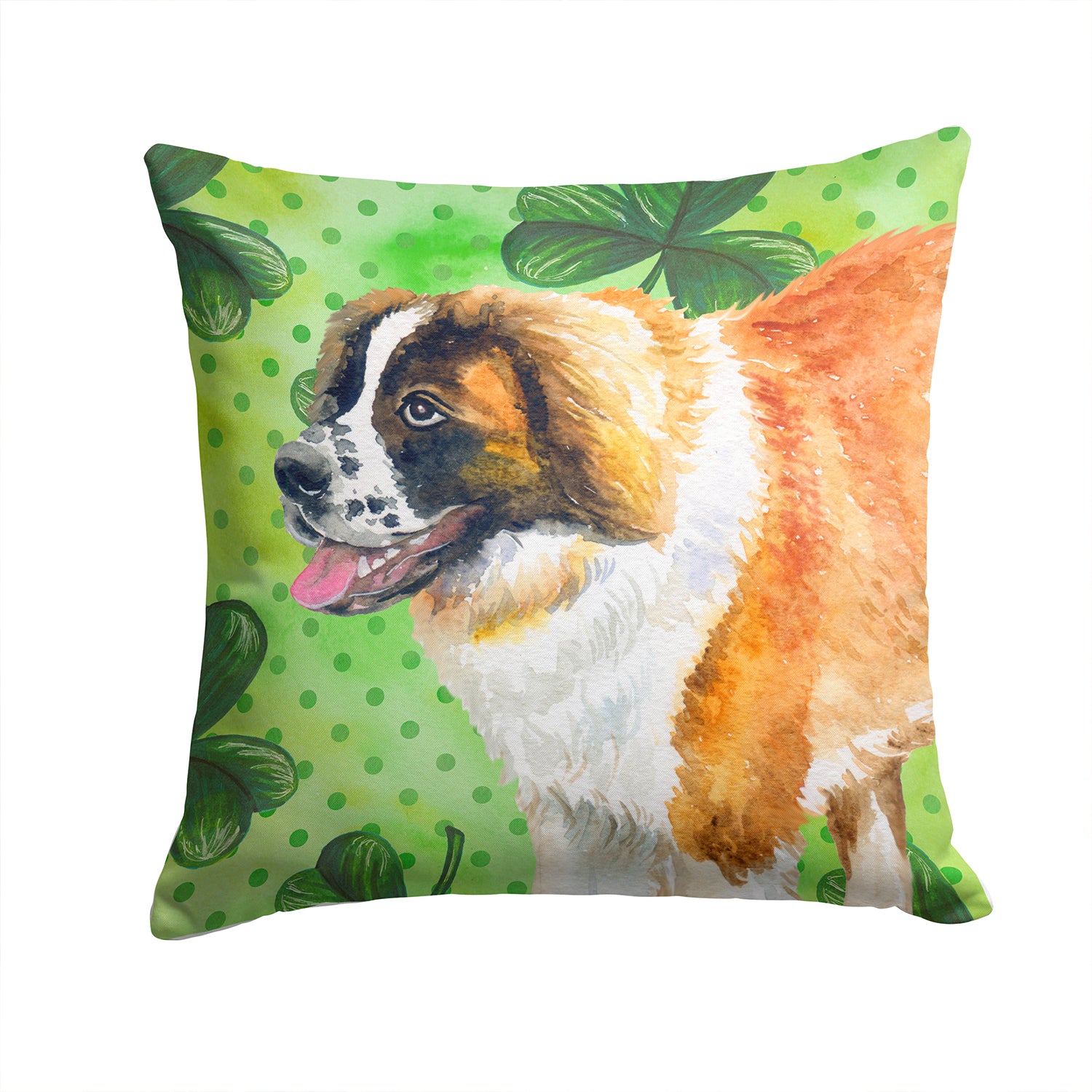 Saint Bernard St Patrick's Fabric Decorative Pillow BB9853PW1414 - the-store.com