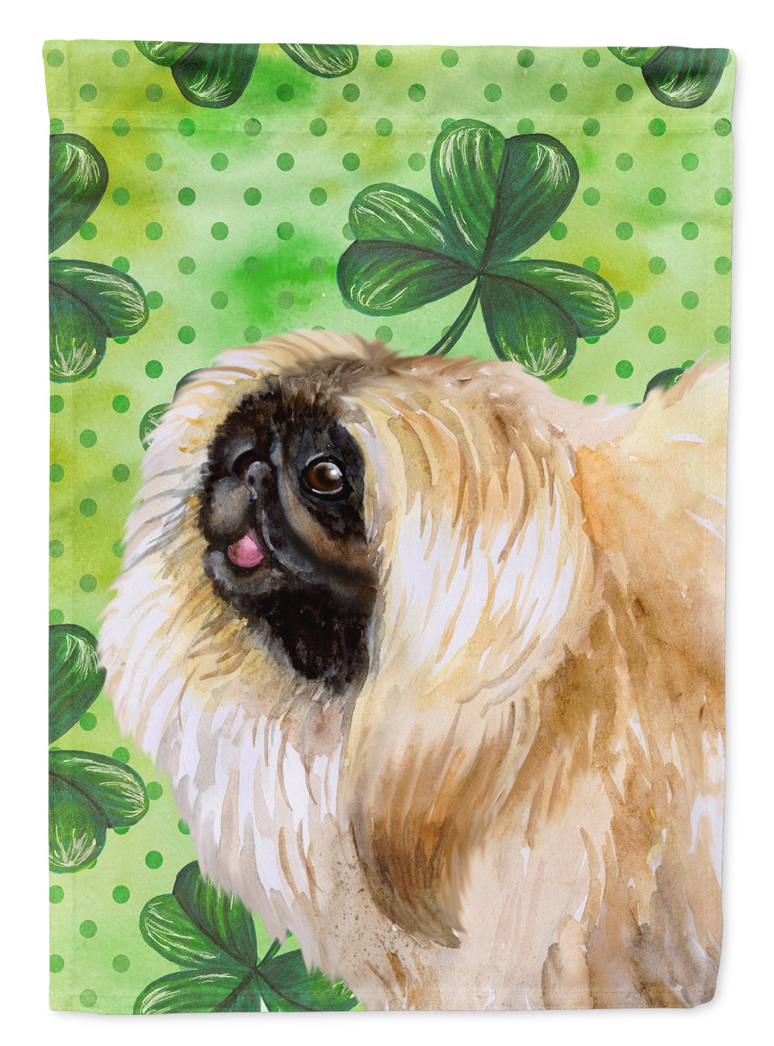 Pekingese St Patrick's Flag Canvas House Size BB9855CHF  the-store.com.