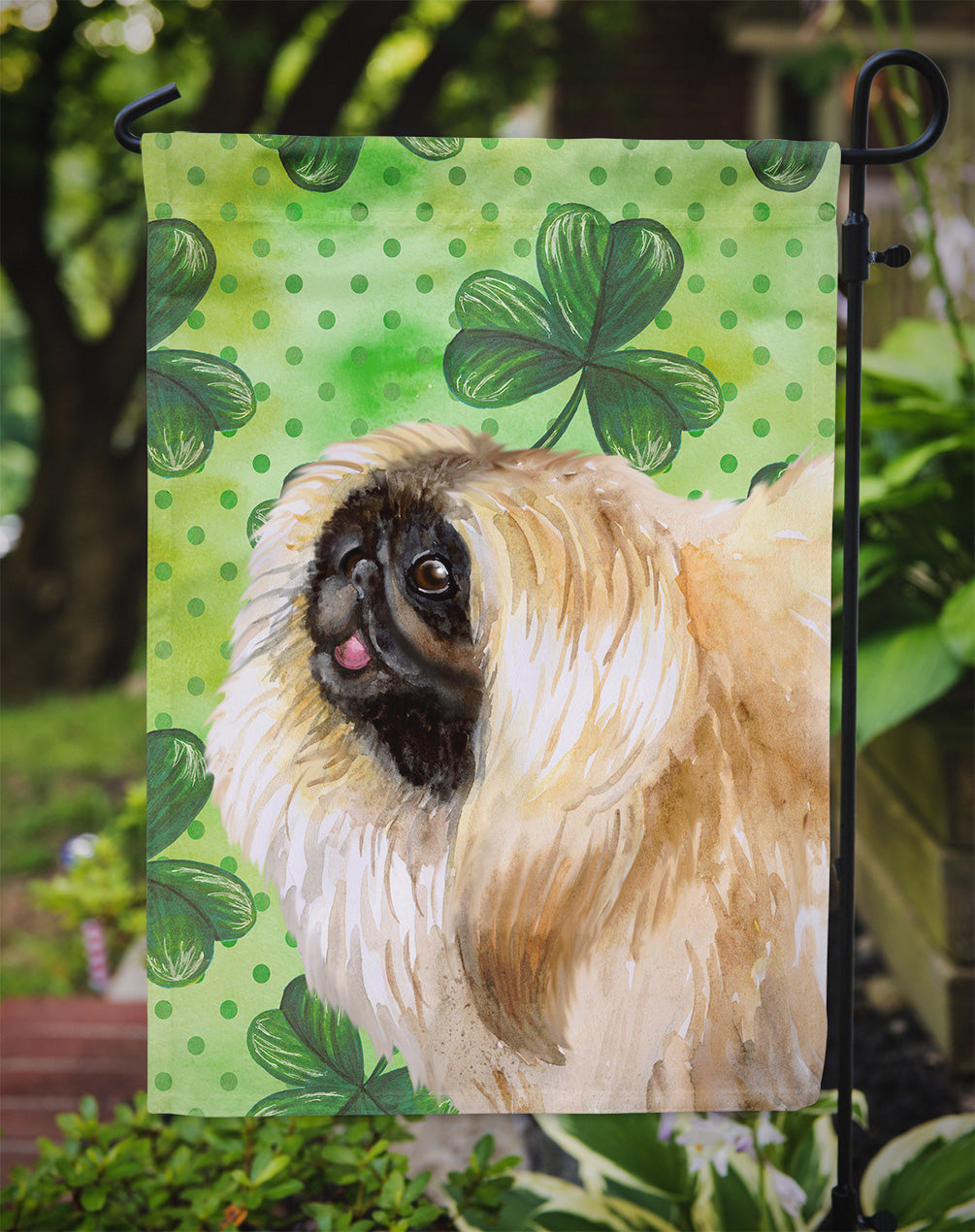 Pekingese St Patrick's Flag Garden Size BB9855GF  the-store.com.