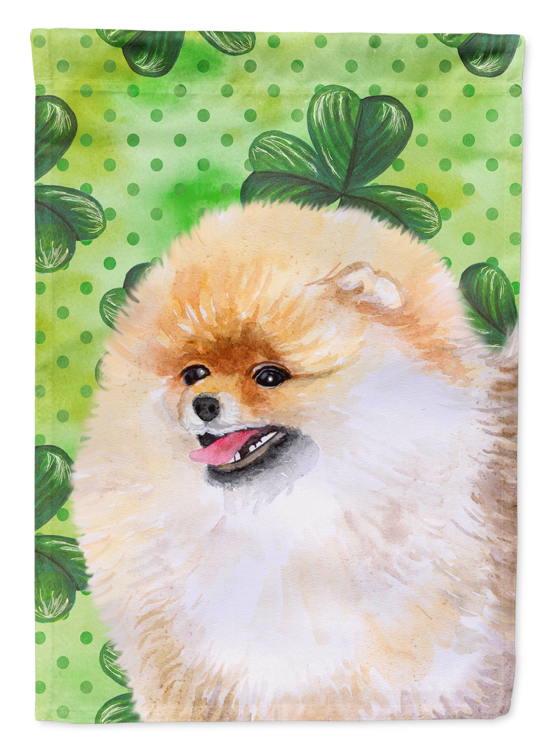 Pomeranian St Patrick's Flag Canvas House Size BB9856CHF  the-store.com.