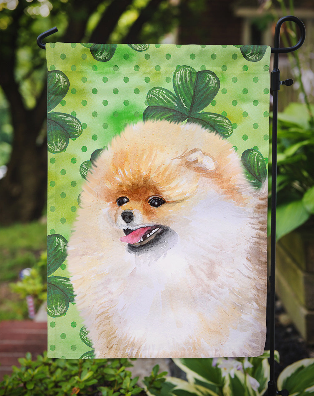 Pomeranian St Patrick's Flag Garden Size BB9856GF  the-store.com.