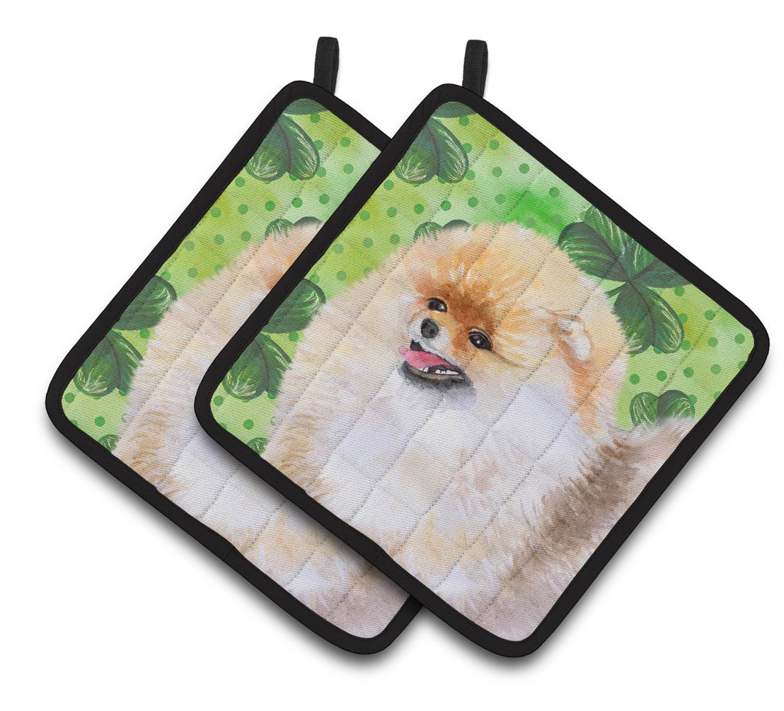 Pomeranian St Patrick's Pair of Pot Holders BB9856PTHD by Caroline's Treasures