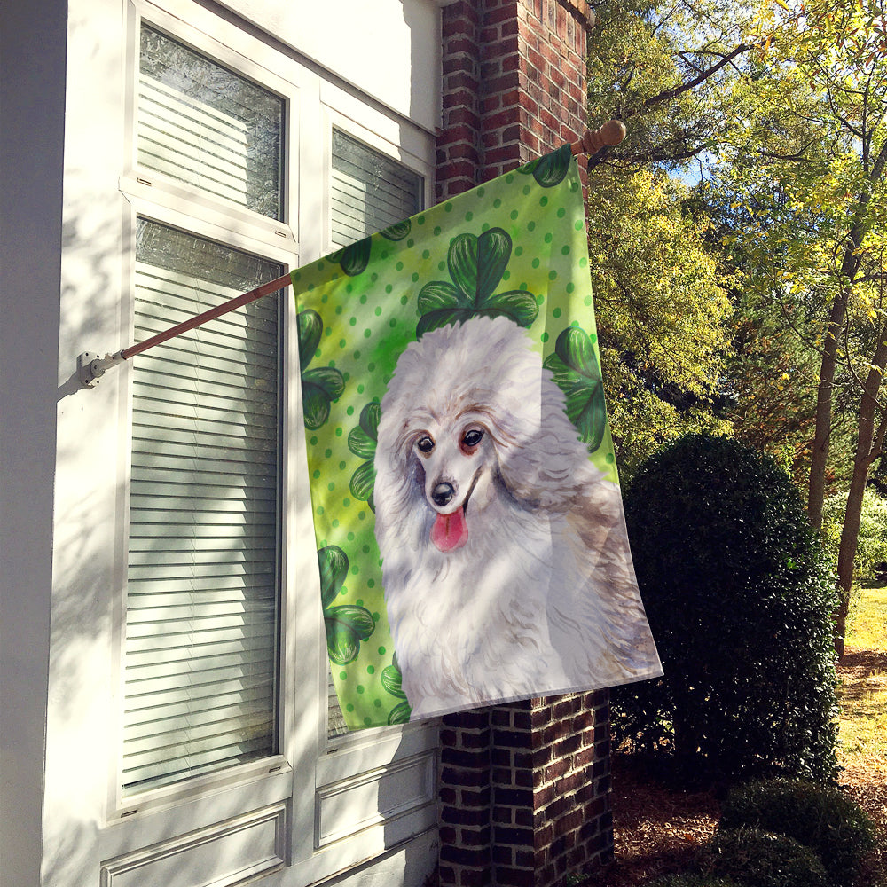 Medium White Poodle St Patrick's Flag Canvas House Size BB9857CHF  the-store.com.