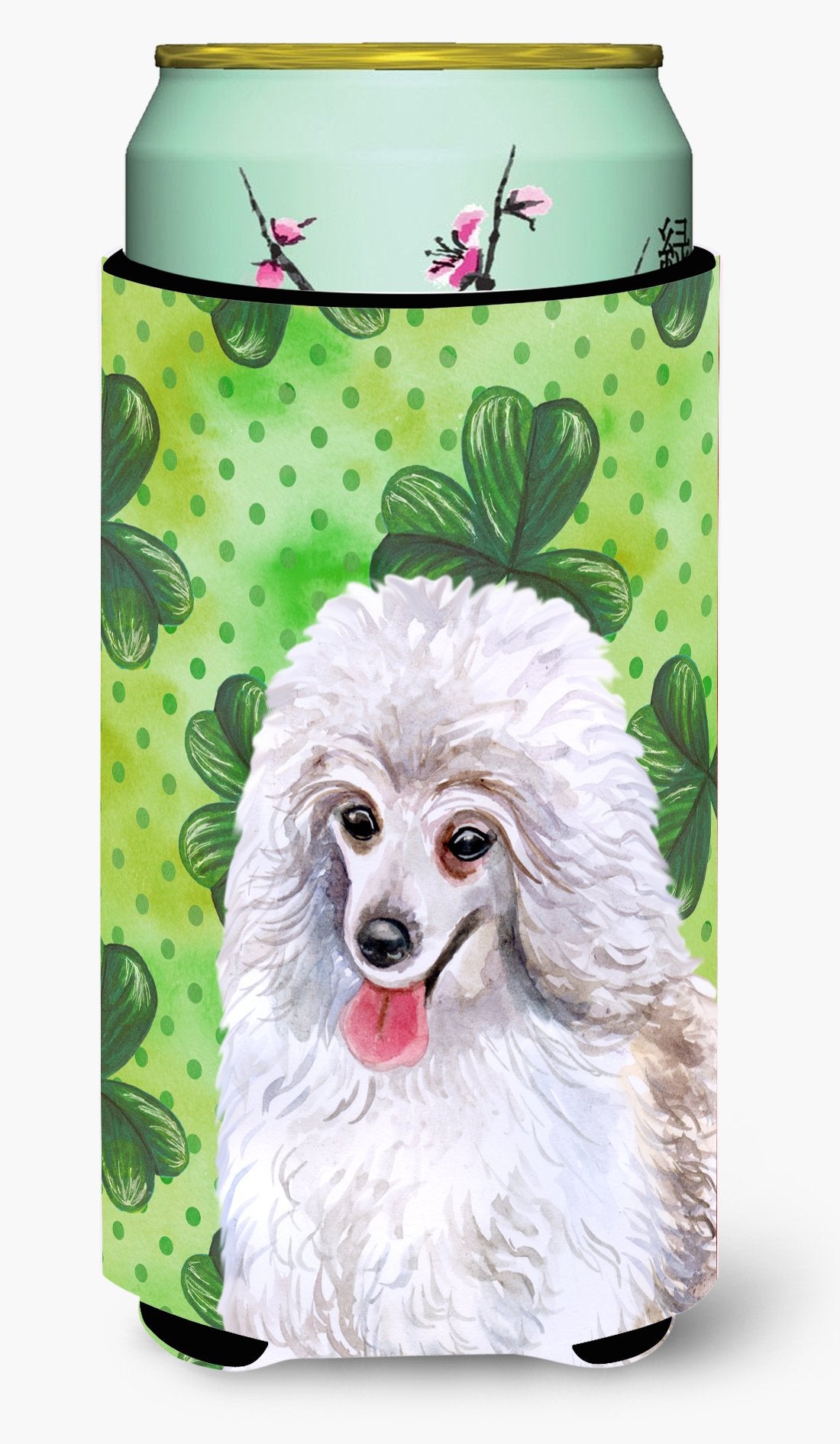 Medium White Poodle St Patrick's Tall Boy Beverage Insulator Hugger BB9857TBC by Caroline's Treasures