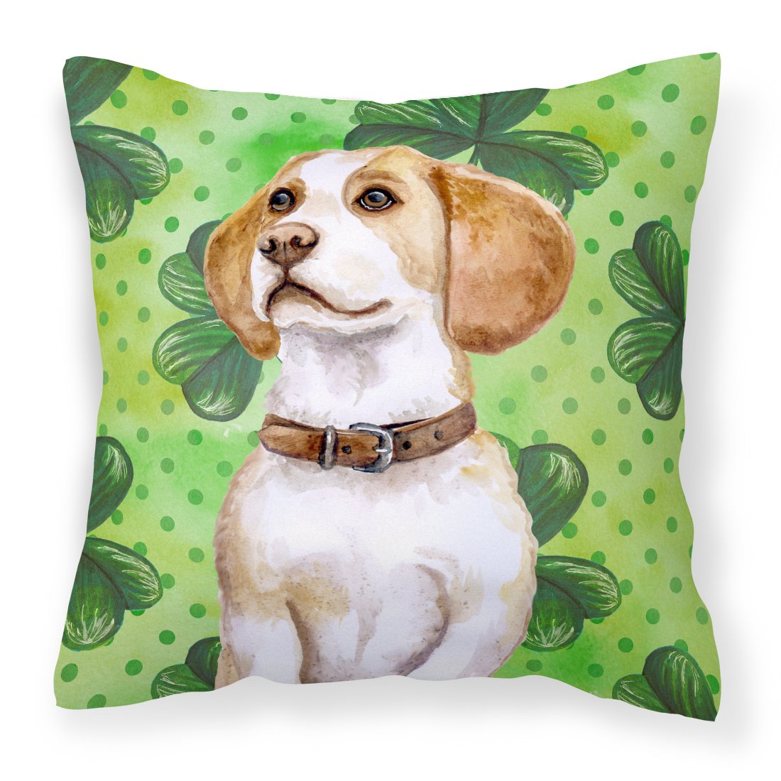 Beagle St Patrick's Fabric Decorative Pillow BB9860PW1818 by Caroline's Treasures