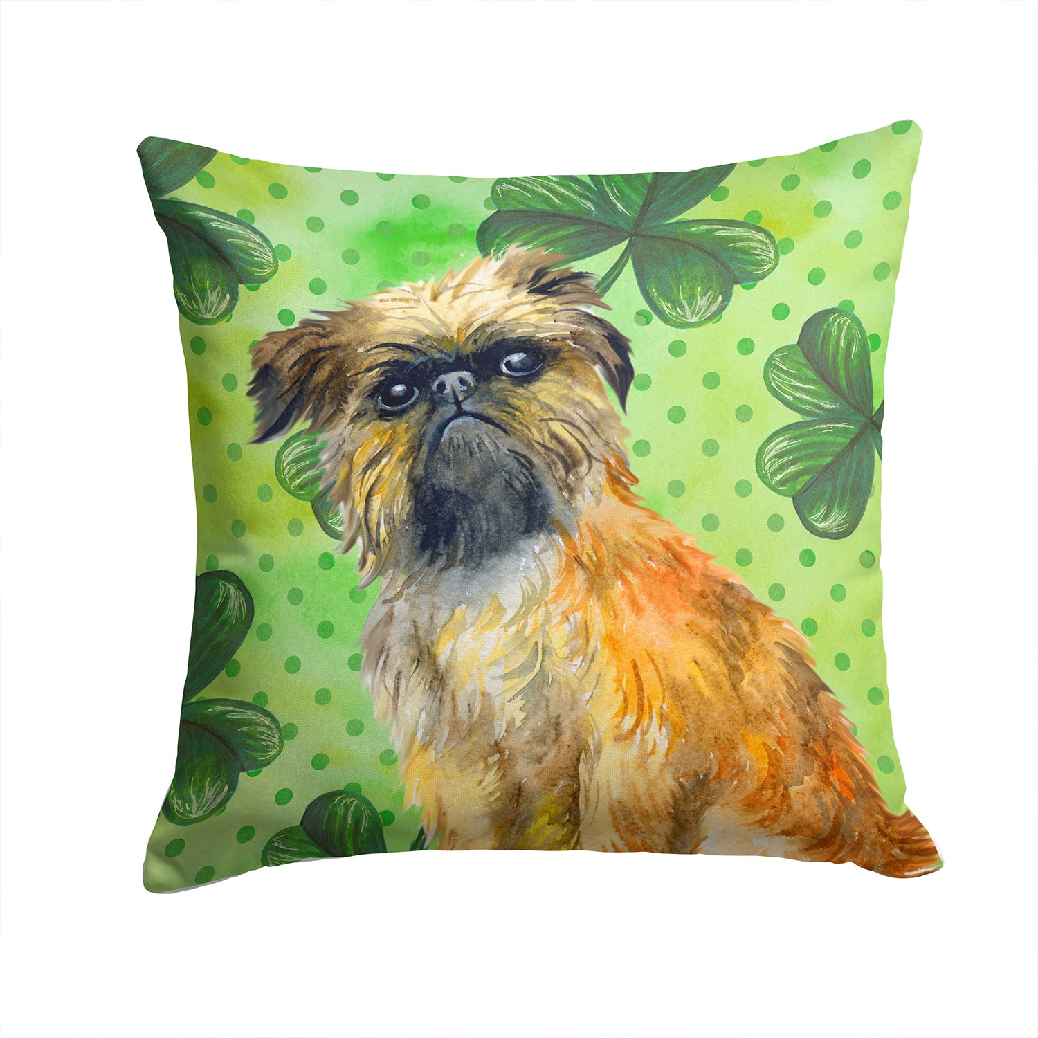 Brussels Griffon St Patrick's Fabric Decorative Pillow BB9861PW1414 - the-store.com