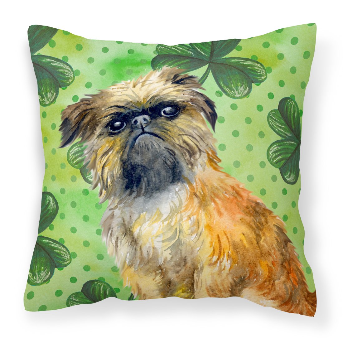 Brussels Griffon St Patrick's Fabric Decorative Pillow BB9861PW1818 by Caroline's Treasures