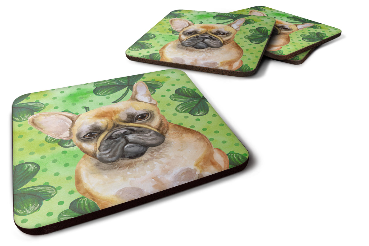 French Bulldog St Patrick&#39;s Foam Coaster Set of 4 BB9862FC - the-store.com