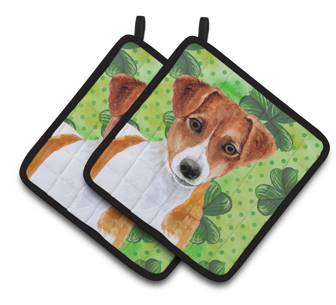 Jack Russell Terrier St Patrick's Pair of Pot Holders BB9863PTHD by Caroline's Treasures