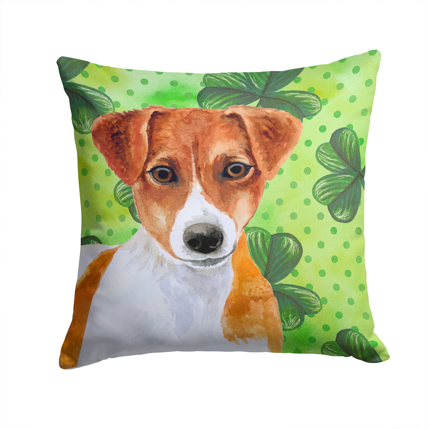 Jack Russell Terrier St Patrick's Fabric Decorative Pillow BB9863PW1414 - the-store.com