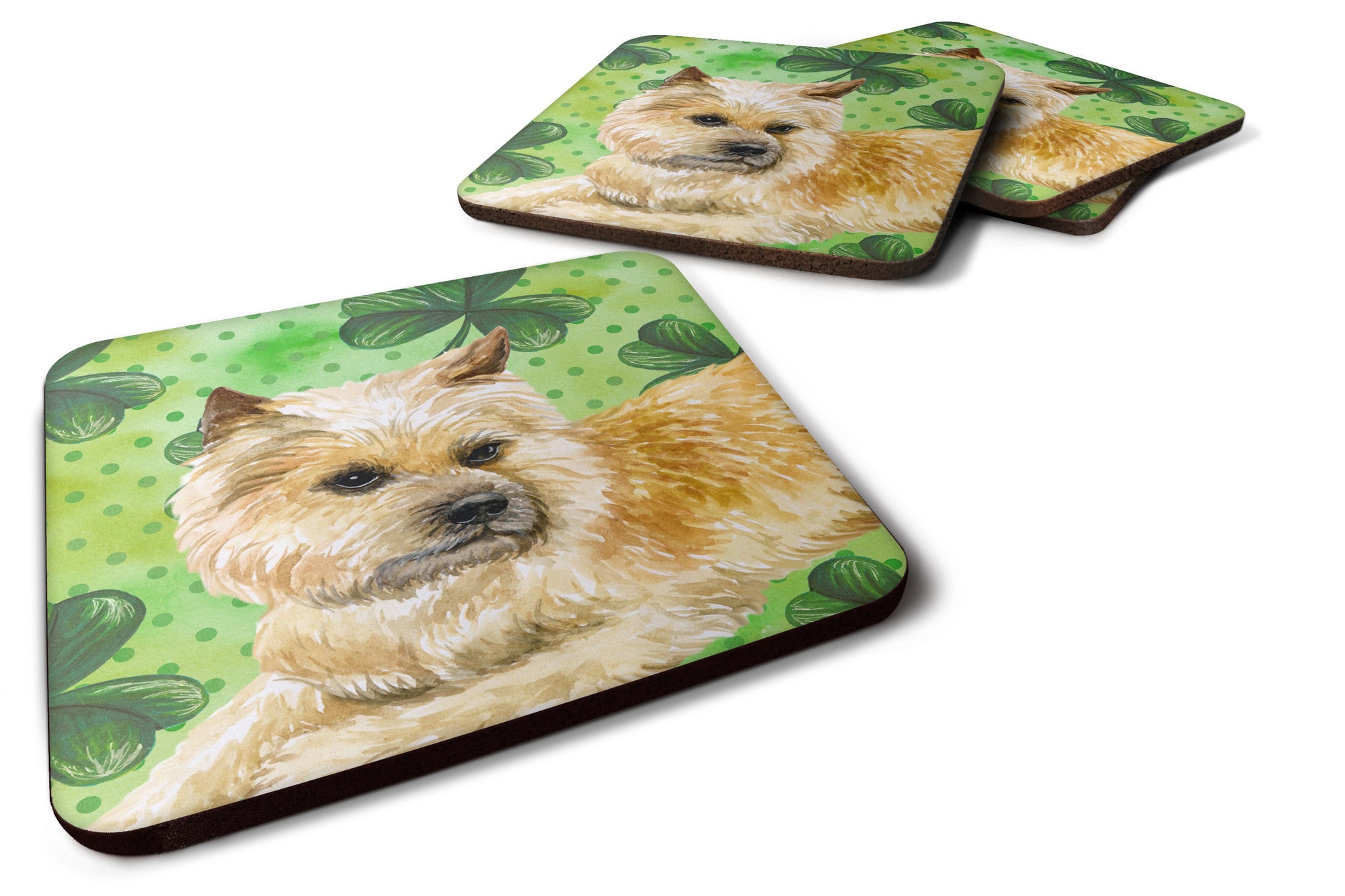 Cairn Terrier St Patrick's Foam Coaster Set of 4 BB9864FC - the-store.com