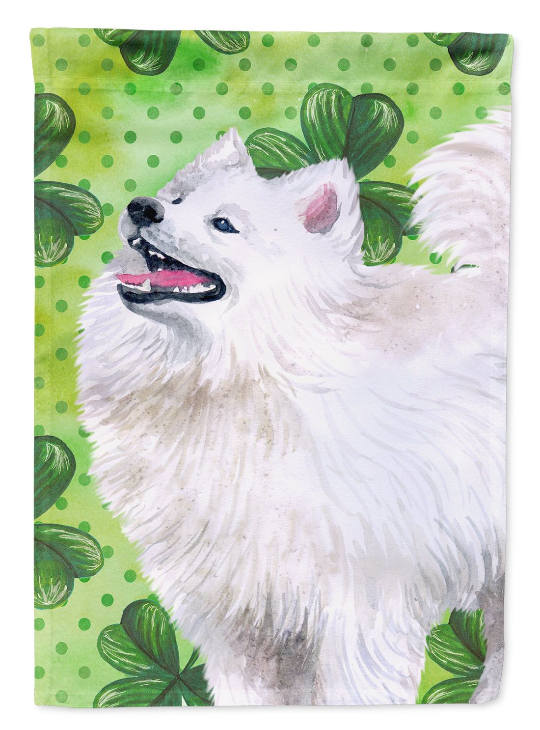 Samoyed St Patrick's Flag Canvas House Size BB9865CHF  the-store.com.