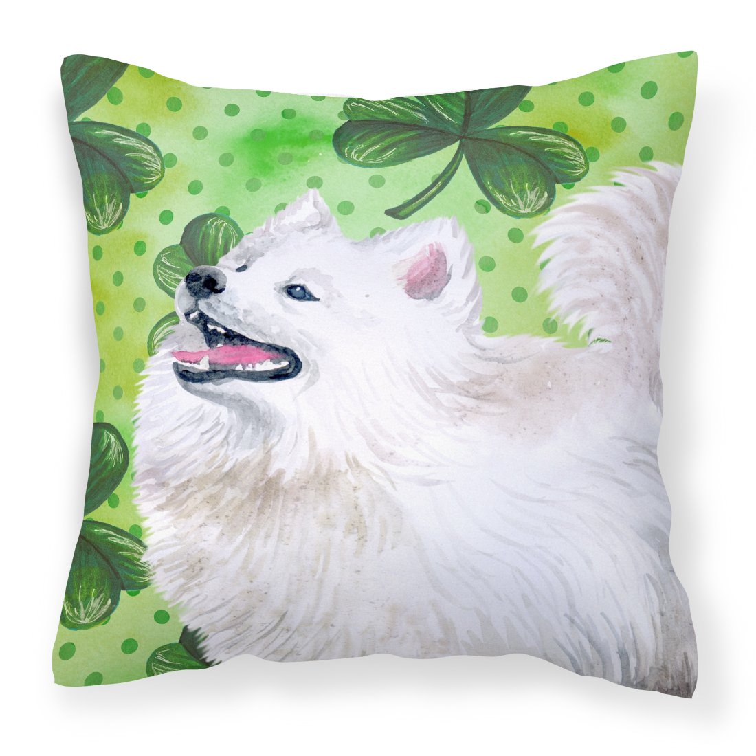 Samoyed St Patrick's Fabric Decorative Pillow BB9865PW1818 by Caroline's Treasures