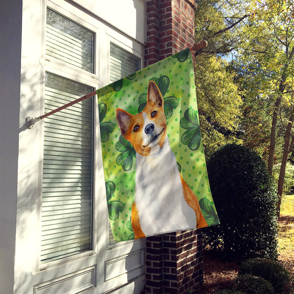 Basenji St Patrick's Flag Canvas House Size BB9866CHF  the-store.com.