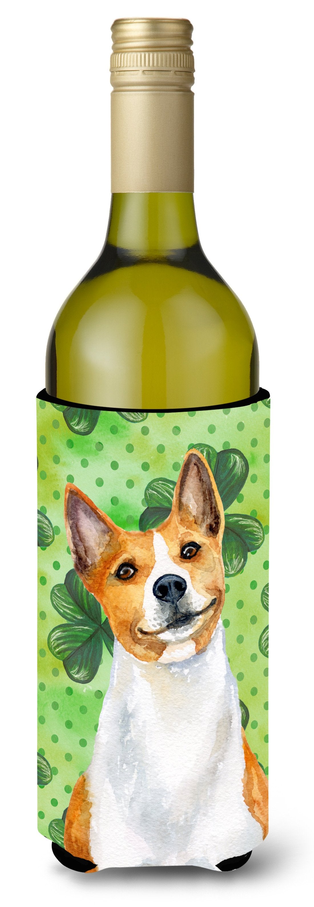 Basenji St Patrick's Wine Bottle Beverge Insulator Hugger BB9866LITERK by Caroline's Treasures