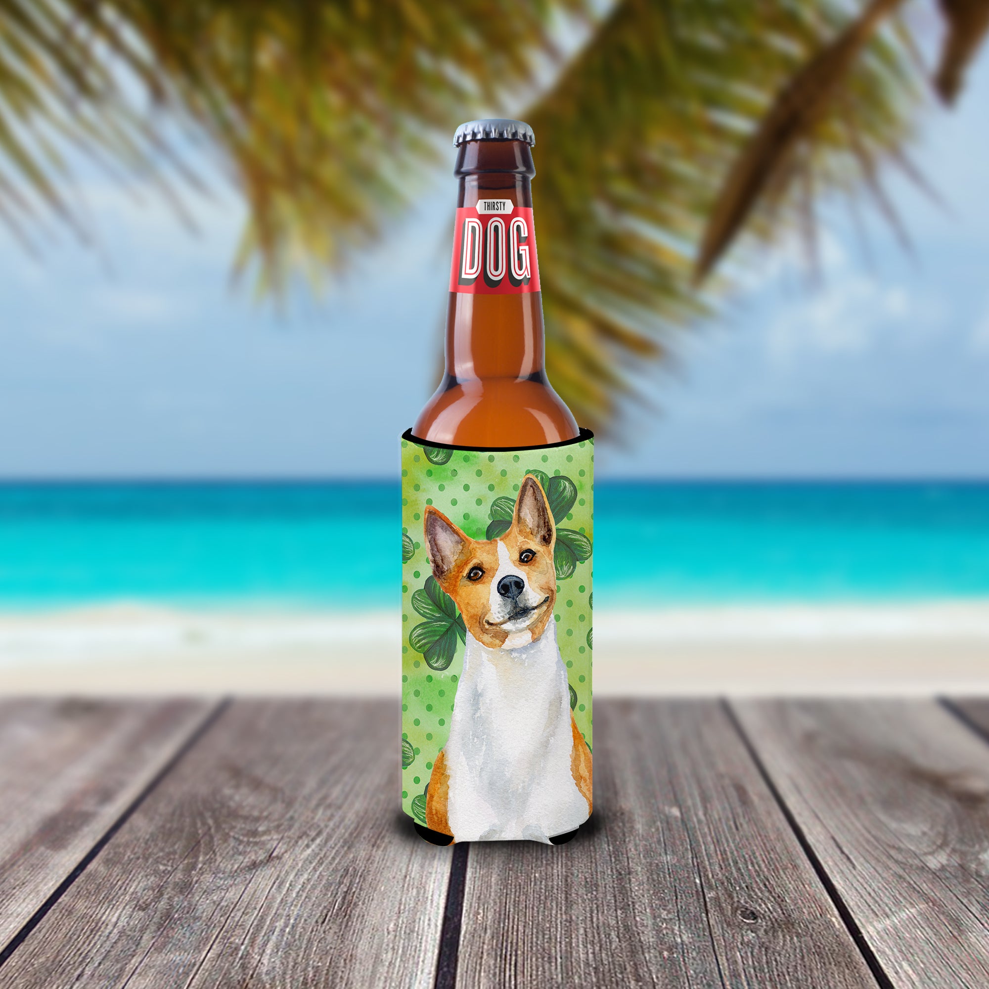 Basenji St Patrick's  Ultra Hugger for slim cans BB9866MUK  the-store.com.