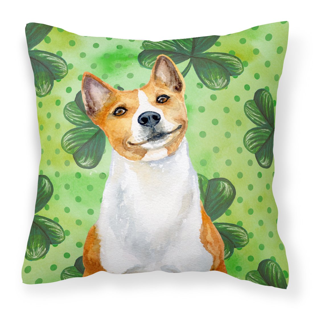 Basenji St Patrick's Fabric Decorative Pillow BB9866PW1818 by Caroline's Treasures